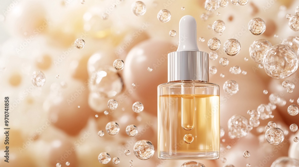 55. Cosmetic oil serum with molecule, essence liquid or whitening serum 3d rendering. Sophisticated serum design with visible molecules and liquid essence, perfect for showcasing whitening products. 55. Cosmetic oil serum with molecule, essence liquid or whitening serum 3d rendering. Sophisticated serum design with visible molecules and liquid essence, perfect for showcasing whitening products.