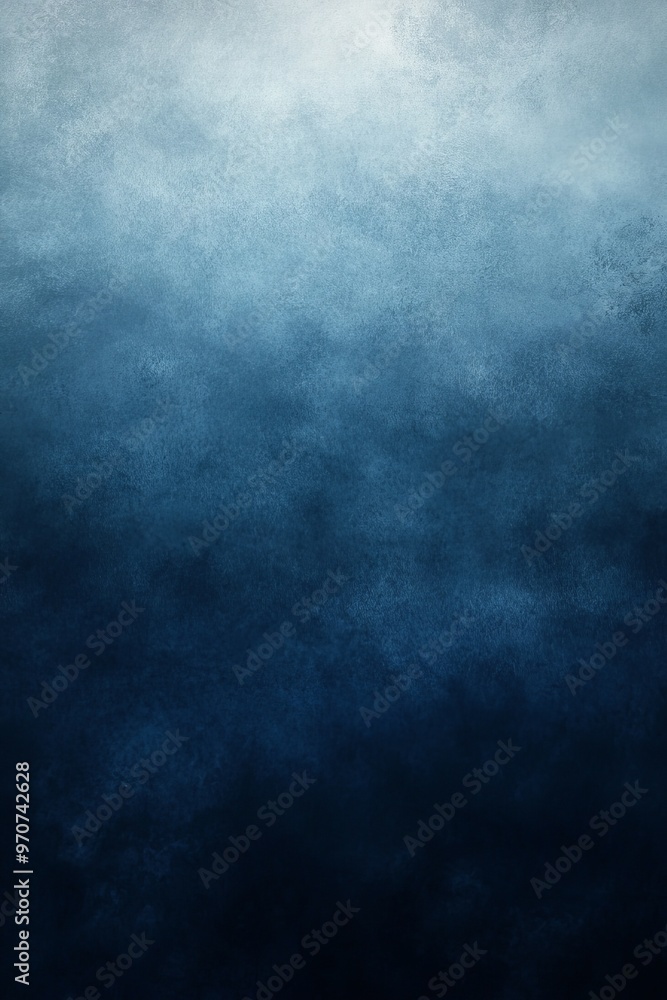 Fototapeta premium A smooth gradient background from blue to gray, presenting a sky of dusk or dawn with subtle graininess, increasing depth and dimension, suitable for night themed designs or minimalist projects.