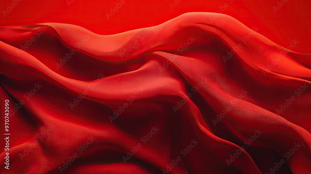 A close-up of red fabric flowing in motion against a vivid red backdrop, creating a sense of luxury and style.