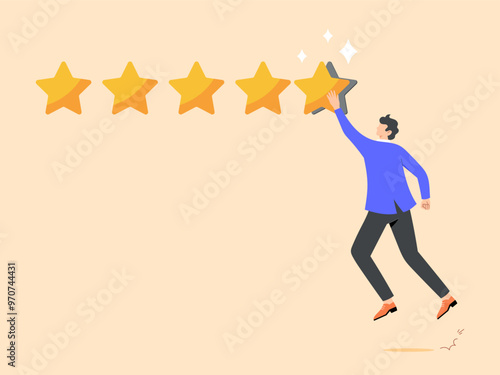 customer feedback stars rating or business and investment rating concept