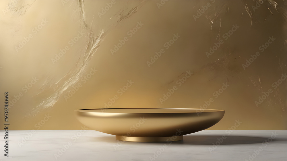 Gold table top with gold background for product presentation/product display. Gold table top with gold background for product presentation/product display.