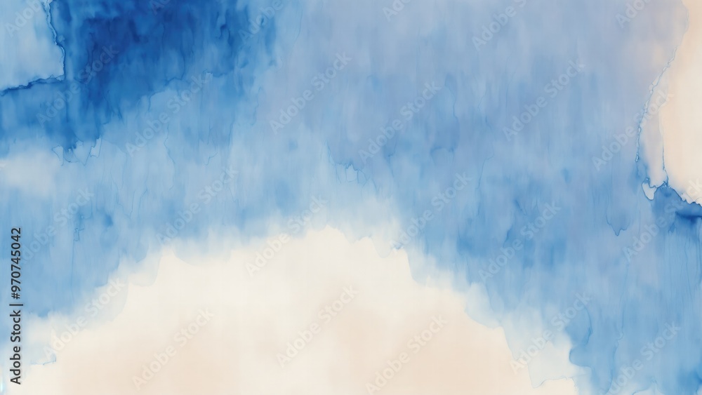 Brown and Blue Watercolor blot painting texture abstract background Brown and Blue Watercolor blot painting texture abstract background