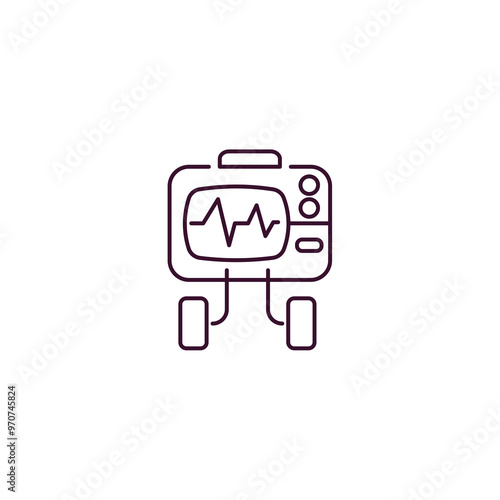 defibrillator outline icon. Linear vector from health and medical concept. Thin line defibrillator icon isolated on white background photo