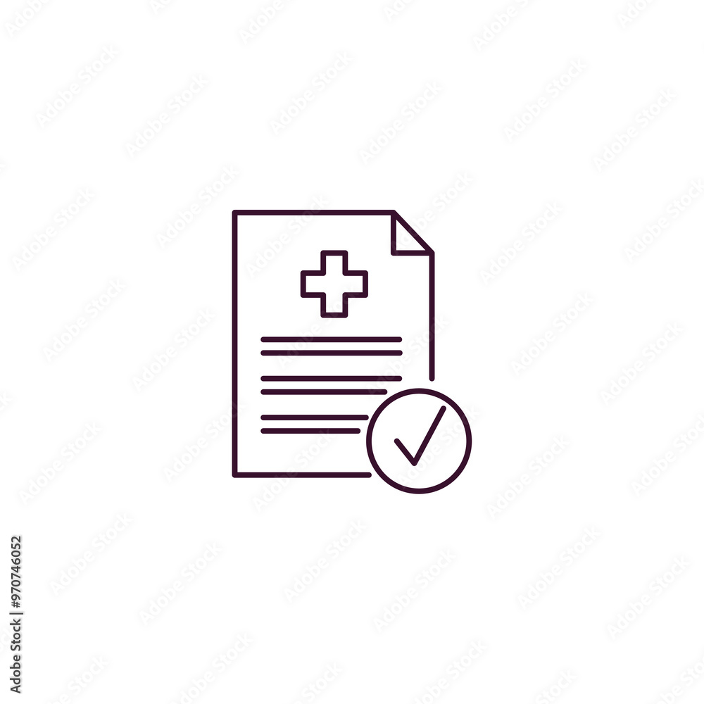 medical report outline icon. Linear vector from health and medical concept. Thin line medical report icon isolated on white background medical report outline icon. Linear vector from health and medical concept. Thin line medical report icon isolated on white background
