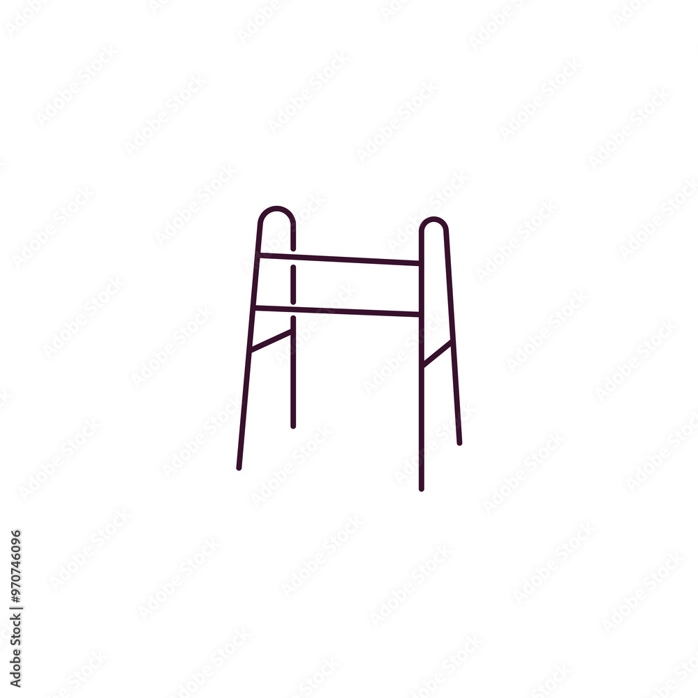 medical walker outline icon. Linear vector from health and medical concept. Thin line medical walker icon isolated on white background medical walker outline icon. Linear vector from health and medical concept. Thin line medical walker icon isolated on white background