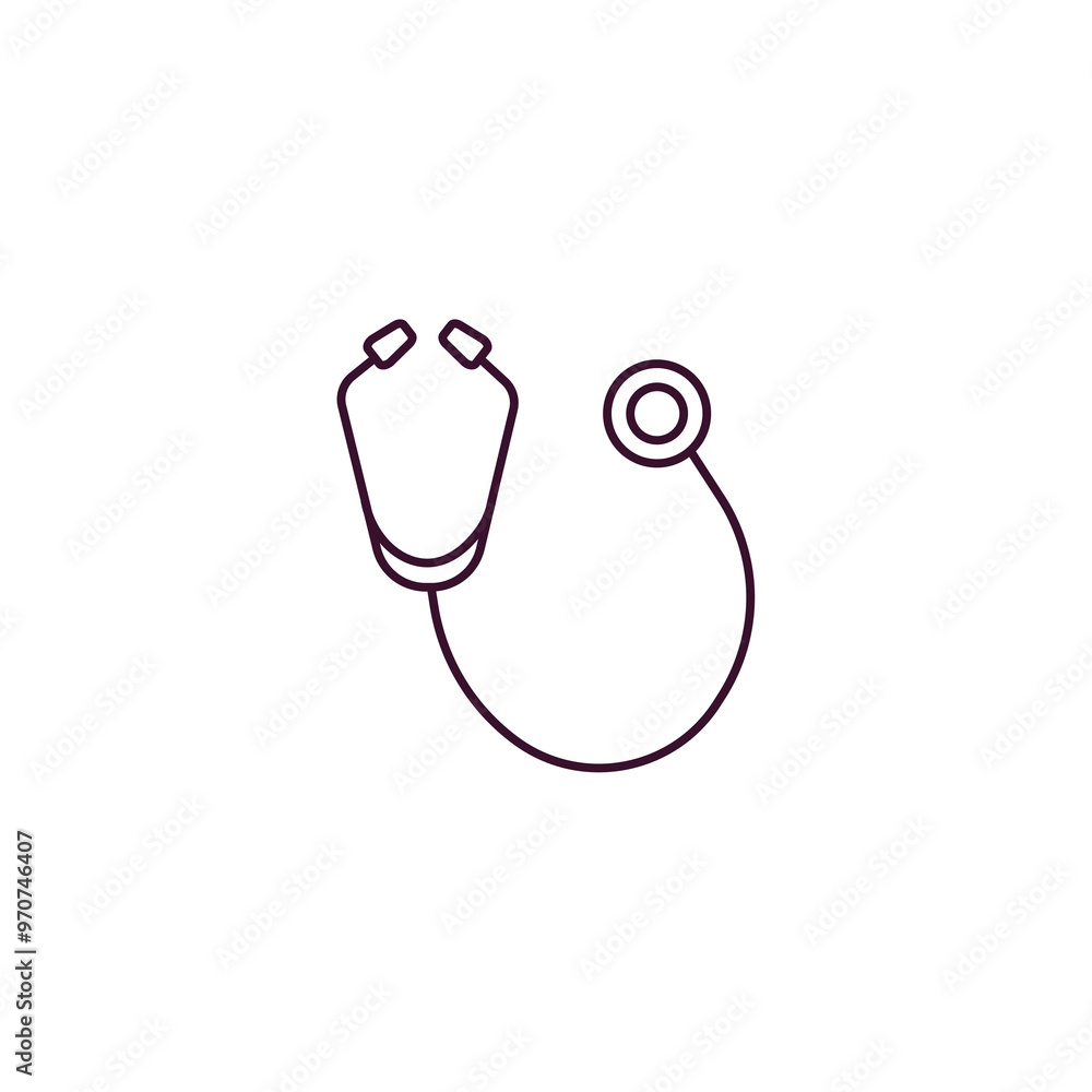phonendoscope outline icon. Linear vector from health and medical concept. Thin line phonendoscope icon isolated on white background phonendoscope outline icon. Linear vector from health and medical concept. Thin line phonendoscope icon isolated on white background
