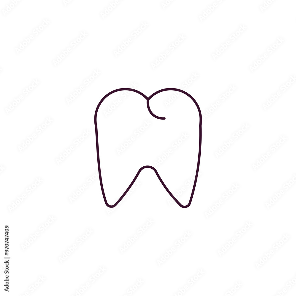 teeth outline icon. Linear vector from health and medical concept. Thin line teeth icon isolated on white background teeth outline icon. Linear vector from health and medical concept. Thin line teeth icon isolated on white background