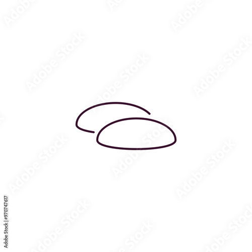 breast implant outline icon. Linear vector from health and medical concept. Thin line breast implant icon isolated on white background