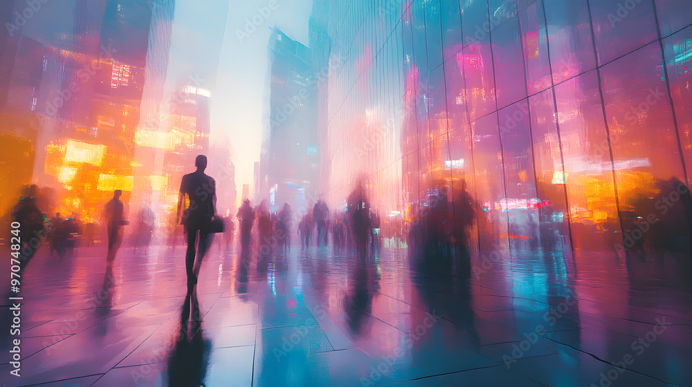City Pulse: Neon Nights and Rainy Reflections City Pulse: Neon Nights and Rainy Reflections