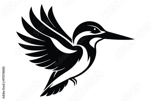 Kingfisher creative logo, silhouette, symbol, Illustration Unique Design with white background