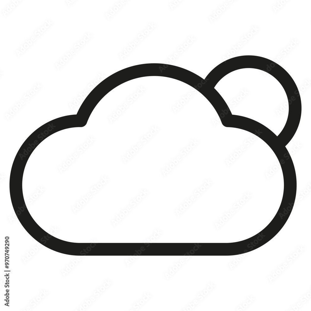 Cloud with sun icon. Weather symbol outline. Minimalist vector illustration. Cloud with sun icon. Weather symbol outline. Minimalist vector illustration.