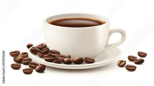 Wallpaper Mural Coffee clipart, element, 3D illustration, realistic, isolated on white background Torontodigital.ca
