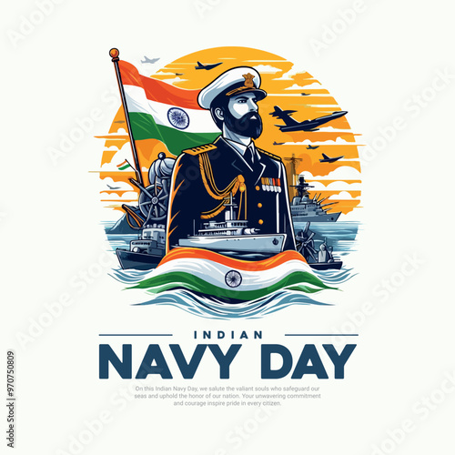 Indian Navy Day with Naval Officer Defence Social Media Post Banner Template