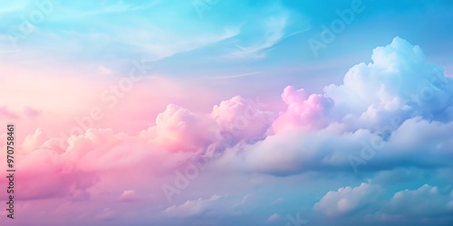 a serene gradient of pastel colors blending from painting with cloud and ocean