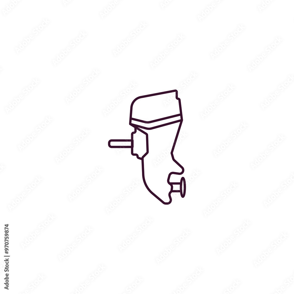 boat engine outline icon. Linear vector from nautical concept. Thin line boat engine icon isolated on white background boat engine outline icon. Linear vector from nautical concept. Thin line boat engine icon isolated on white background