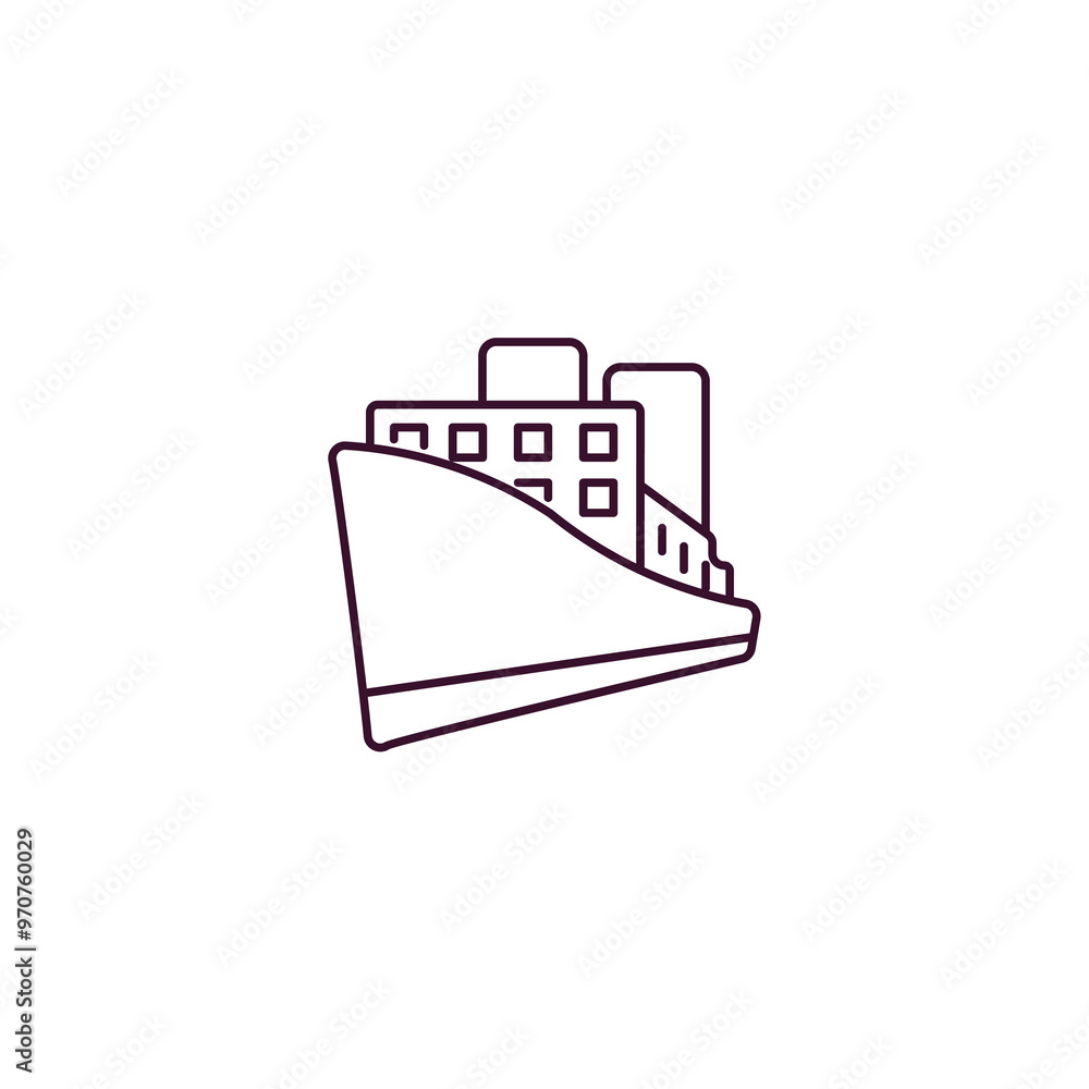 cruise ship outline icon. Linear vector from nautical concept. Thin line cruise ship icon isolated on white background cruise ship outline icon. Linear vector from nautical concept. Thin line cruise ship icon isolated on white background