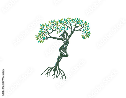 dancing tree vector illustration