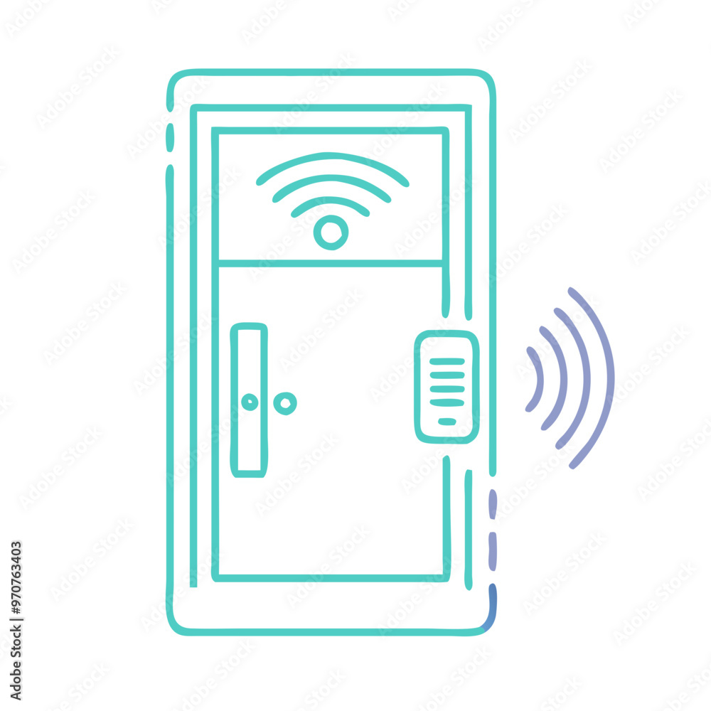 Editable icon of smart pet door in blue and purple tones, home automation
Editable icon of smart pet door in blue and purple tones, home automation
