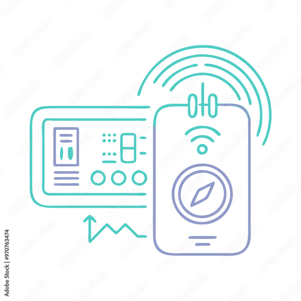 Editable icon of smart thermostat energy report in blue and purple tones, energy management
Editable icon of smart thermostat energy report in blue and purple tones, energy management