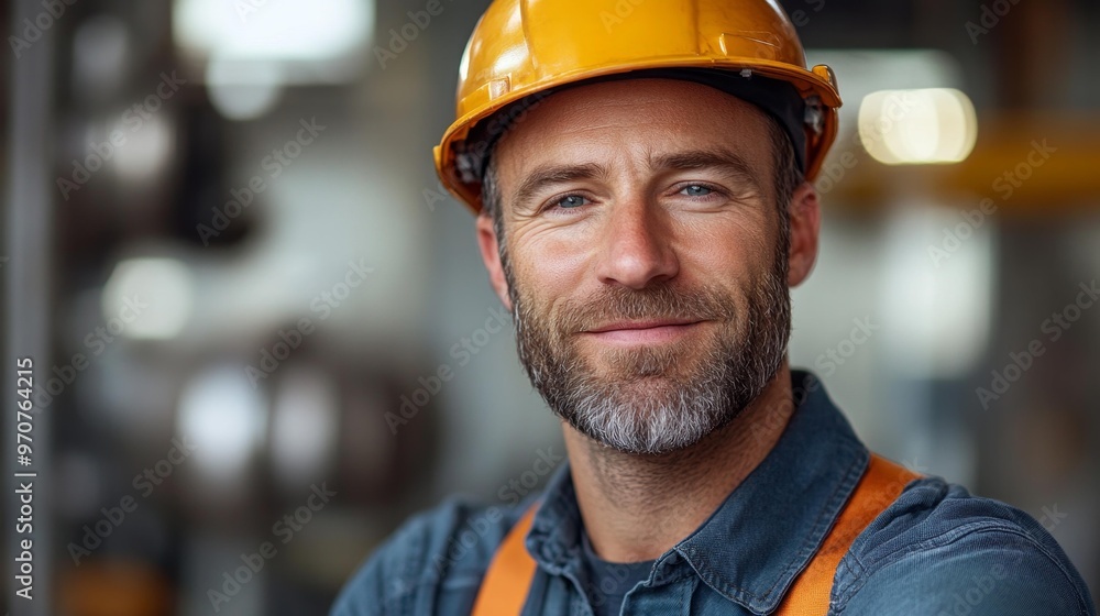 Portrait of a Confident Construction Worker Generative AI Portrait of a Confident Construction Worker Generative AI