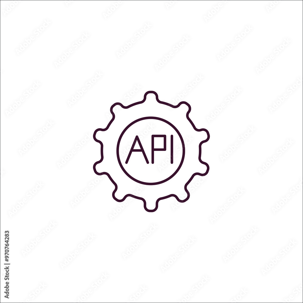 api outline icon. Linear vector from programming concept. Thin line api icon isolated on white background api outline icon. Linear vector from programming concept. Thin line api icon isolated on white background