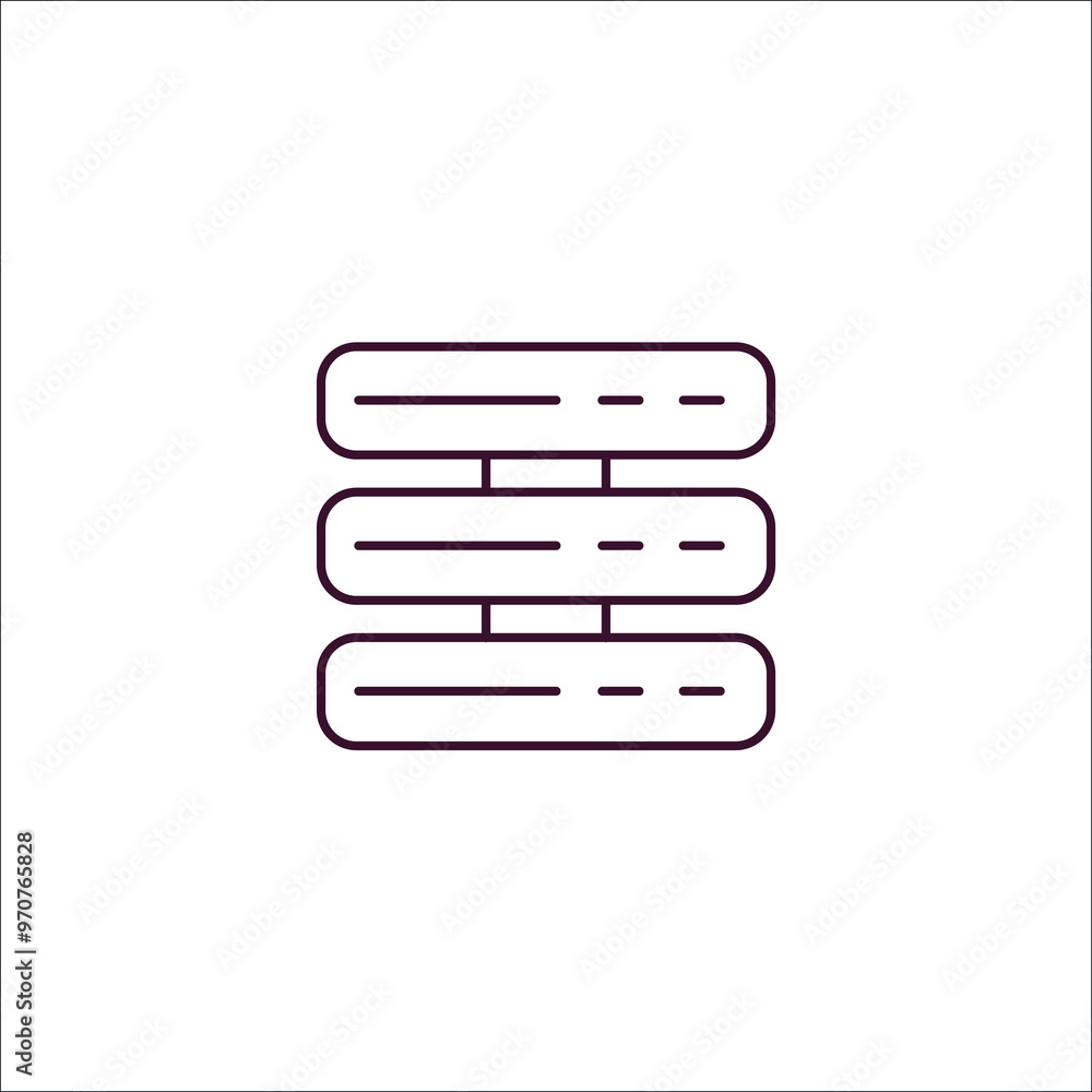 server outline icon. Linear vector from programming concept. Thin line server icon isolated on white background server outline icon. Linear vector from programming concept. Thin line server icon isolated on white background