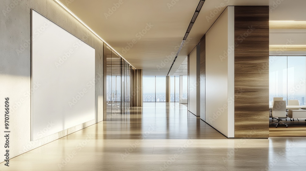 Modern Minimalist Mockup of an Empty Room with Blank Frame Modern Minimalist Mockup of an Empty Room with Blank Frame