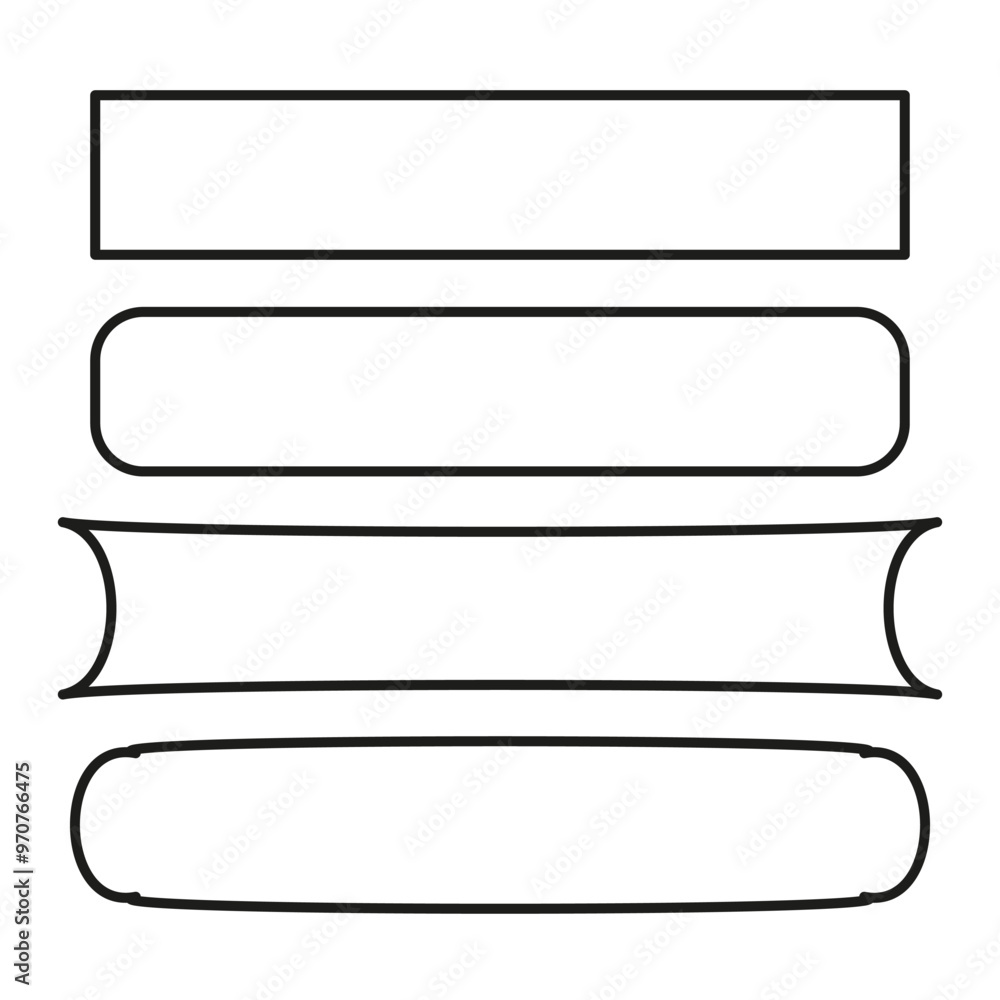 Set of abstract frames. Rectangular and curved shapes. Minimalist border designs. Vector illustration. Set of abstract frames. Rectangular and curved shapes. Minimalist border designs. Vector illustration.