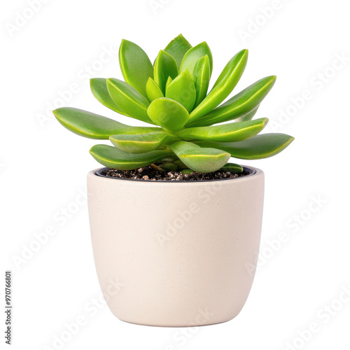 Bright green succulent plant in a minimalist pot, perfect for home decor and adding a touch of nature to indoor spaces.