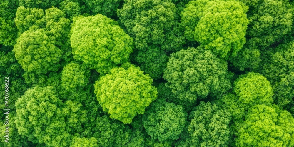 A lush forest from above. A lush forest from above.