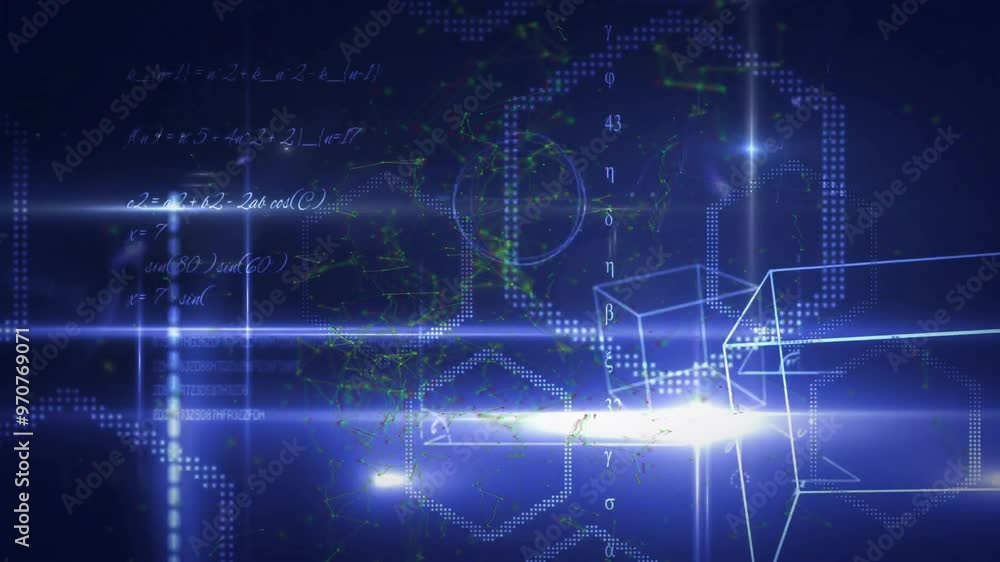 Animation of mathematical equations and figures on black background Animation of mathematical equations and figures on black background