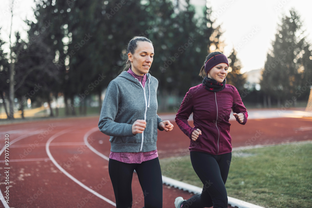 Fototapeta premium Evening Jogging on the Track