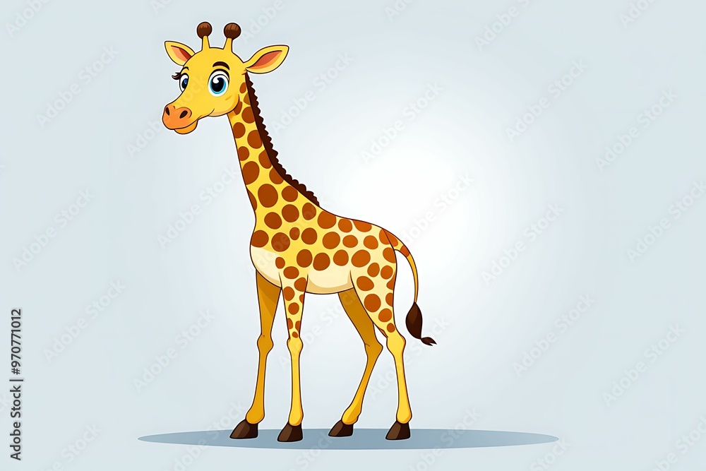 Obraz premium A Cartoon Giraffe with a Spotty Pattern