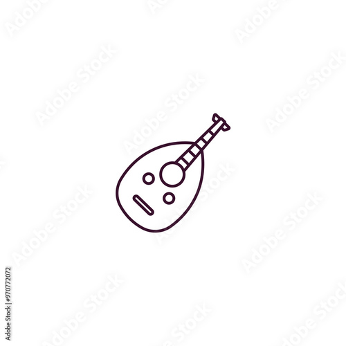 oud outline icon. Linear vector from religion concept. Thin line oud icon isolated on white background