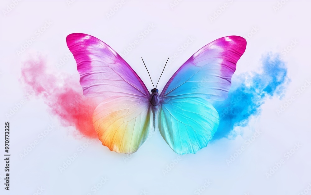 Explain how the butterfly in the image can represent personal transformation, inspiring motivational artwork or illustrations for self-growth Explain how the butterfly in the image can represent personal transformation, inspiring motivational artwork or illustrations for self-growth