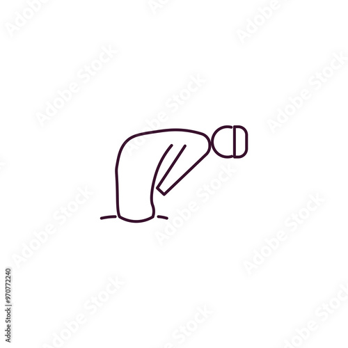 ruku posture outline icon. Linear vector from religion concept. Thin line ruku posture icon isolated on white background