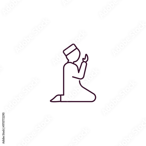 salah outline icon. Linear vector from religion concept. Thin line salah icon isolated on white background