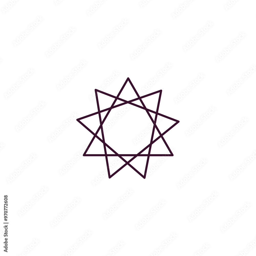 Fototapeta premium bahai outline icon. Linear vector from religion concept. Thin line bahai icon isolated on white background