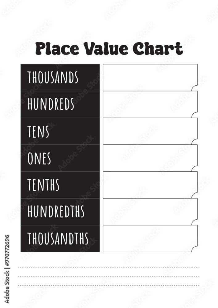 Obraz premium Place Value Chart Vector Design on White Background