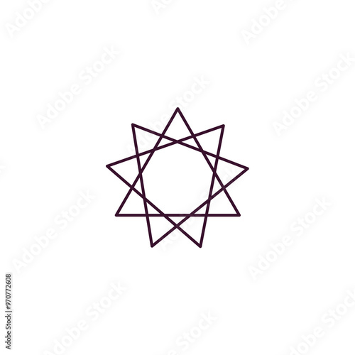 bahai outline icon. Linear vector from religion concept. Thin line bahai icon isolated on white background