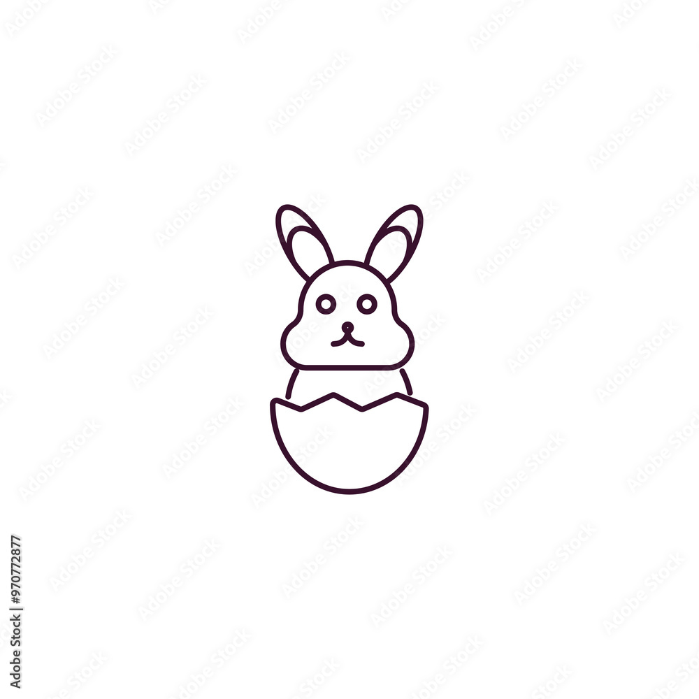 Obraz premium easter bunny outline icon. Linear vector from religion concept. Thin line easter bunny icon isolated on white background