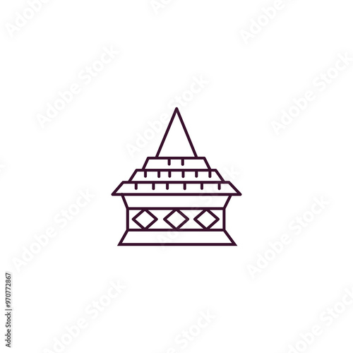 doi suthep outline icon. Linear vector from religion concept. Thin line doi suthep icon isolated on white background