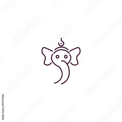 ganesha outline icon. Linear vector from religion concept. Thin line ganesha icon isolated on white background