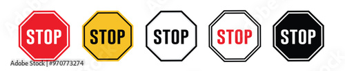 road sign icon, stop and give way to all traffic