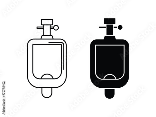 Presentation, Website or Apps Elements, Logo. Pixel vector graphics. editable vector stroke urinal icon on white background