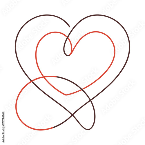 Adobe Illustrator Artwork simple heart shape using only one continuous line.