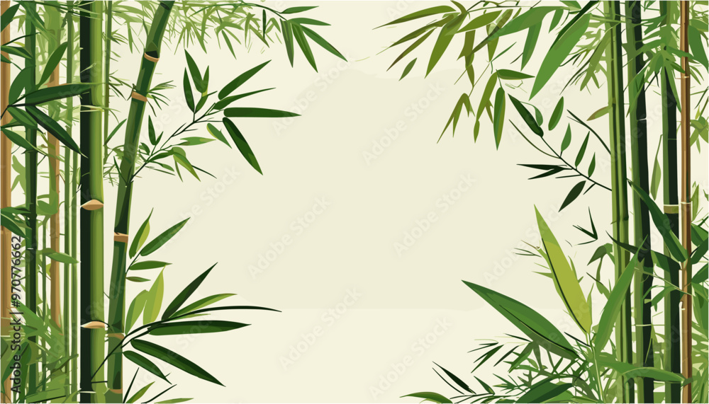 Tranquil Bamboo Forest A Harmonious Green Vector Backdrop Tranquil Bamboo Forest A Harmonious Green Vector Backdrop