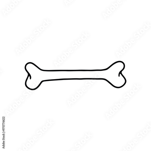 hand-drawn bone illustration in black and white