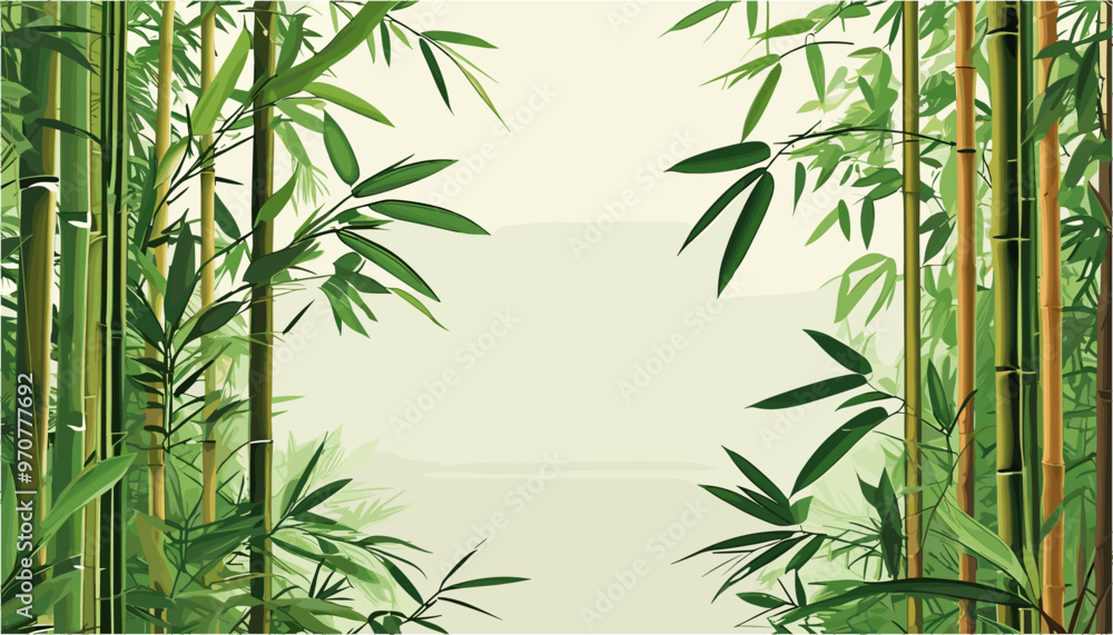 Fototapeta premium Tropical Bamboo Backdrop with Modern Asian Aesthetics