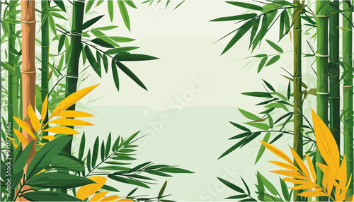 Tropical Bamboo Backdrop with Modern Asian Aesthetics